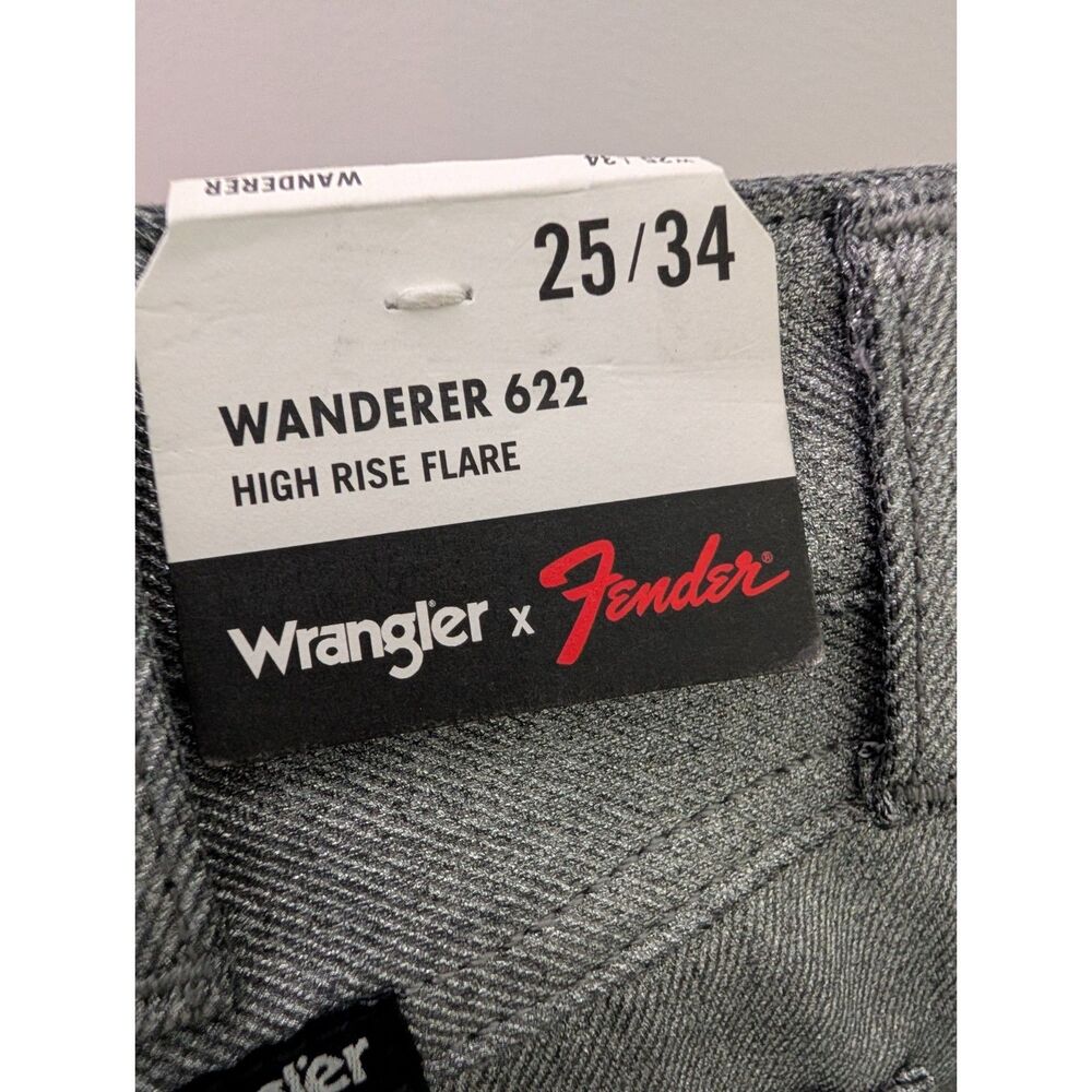 Wrangler x Fender High Rise Flare Jeans 25 Long 34” Inseam Rock Revival Festival - Picture 5 of 7